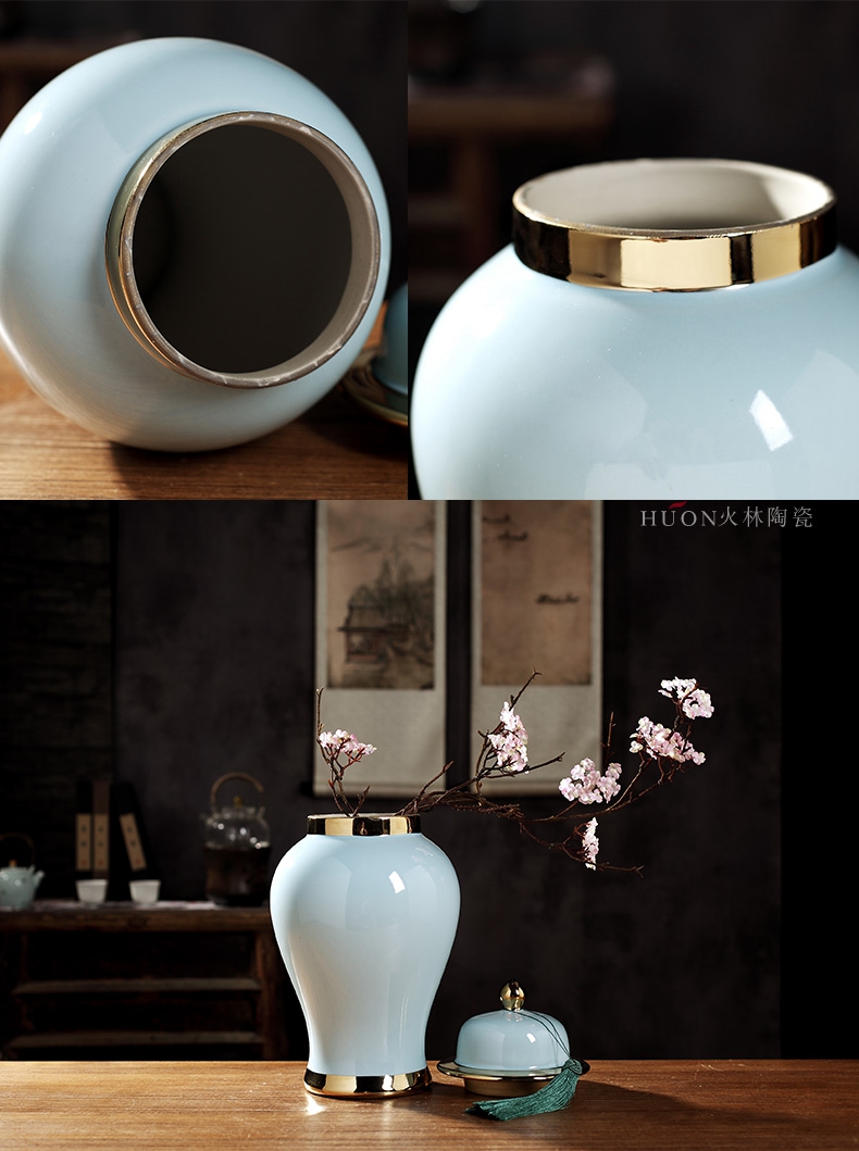 The New Chinese jingdezhen blue tank general furnishing articles sitting room porch mesa table flower between example club floral outraged