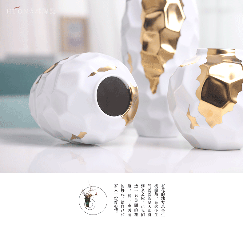 Dried flower vase Nordic light ceramic creative key-2 luxury white contracted sitting room of all over the sky star TV ark, decoration flower arranging furnishing articles