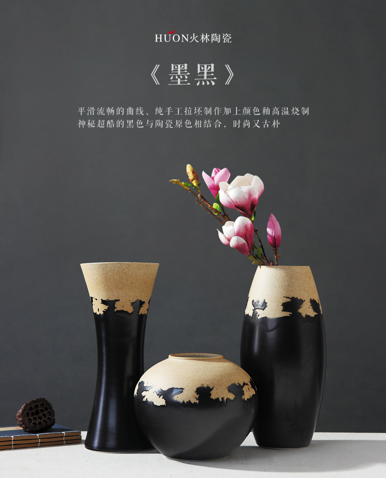 Jingdezhen ceramic POTS coarse pottery retro new classic dry flower vases, furnishing articles sitting room flower arranging creative household act the role ofing is tasted