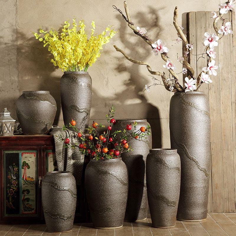 Ceramic vase of large living room TV cabinet decoration to the hotel villa Chinese style restoring ancient ways is dried flower arranging flowers POTS furnishing articles
