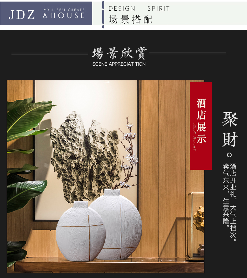 Creative plain white ceramic vase desktop furnishing articles Nordic example room, household living room TV ark, flower arranging flowers