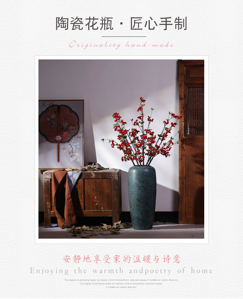 Jingdezhen Chinese style restoring ancient ways large vases, dried flower decorations ceramics furnishing articles sitting room TV ark landed flower arrangement