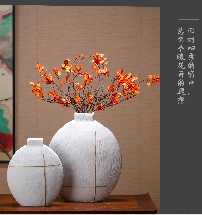 Creative plain white ceramic vase desktop furnishing articles Nordic example room, household living room TV ark, flower arranging flowers