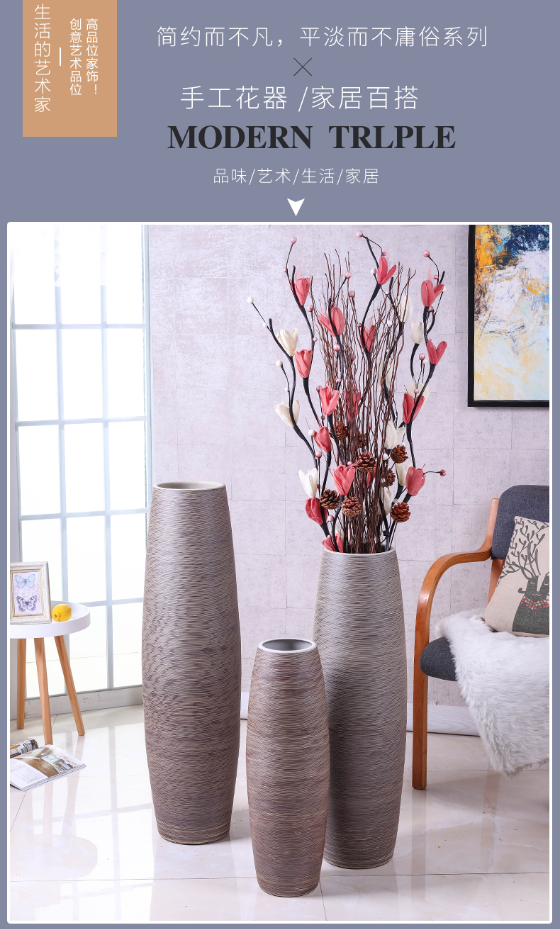 Landing simulation flower vase suit Nordic jingdezhen I and contracted sitting room flower arranging dried flower ceramic large - sized furnishing articles