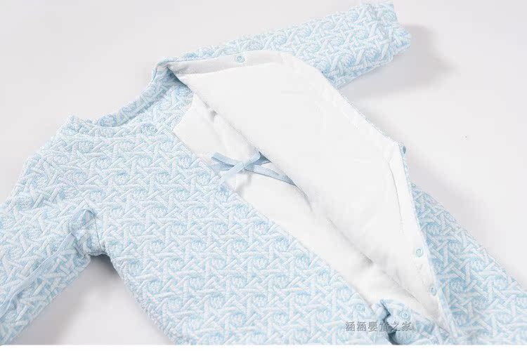Quần áo sơ sinh cotton ấm cho bé tu sĩ phù hợp với jumpsuit 0-3 tháng áo choàng cotton mùa thu đông bộ body suit