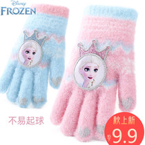 Frozen Princess Aisha childrens gloves spring and autumn thin girl girl baby winter warm five fingers female winter