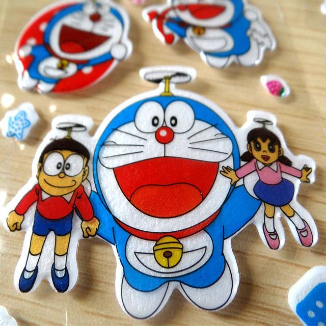 ສະຕິກເກີກາຕູນເດັກນ້ອຍ Doraemon ສໍາລັບເດັກຊາຍ ແລະເດັກຍິງ ຂອງຫຼິ້ນການສຶກສາ ຟອງສາມມິຕິ ສະຕິກເກີ Doraemon ສະຕິກເກີ Doraemon