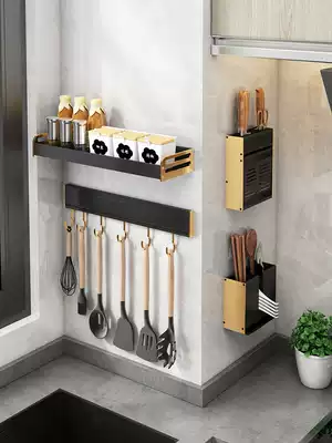 Light luxury kitchen hook rack non-perforated strong adhesive glue hook Wall Wall Wall load-bearing kitchenware hook rack artifact