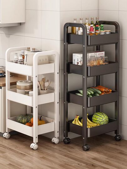 Youqin Kitchen Storage Rack Multi-Functional Floor-Standing Vegetable Cart Household Fruit and Vegetable Basket Multi-Layer Storage Shelf