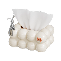 Youqin tissue box living room high-end light luxury household tissue box high-end desktop creative napkin storage box