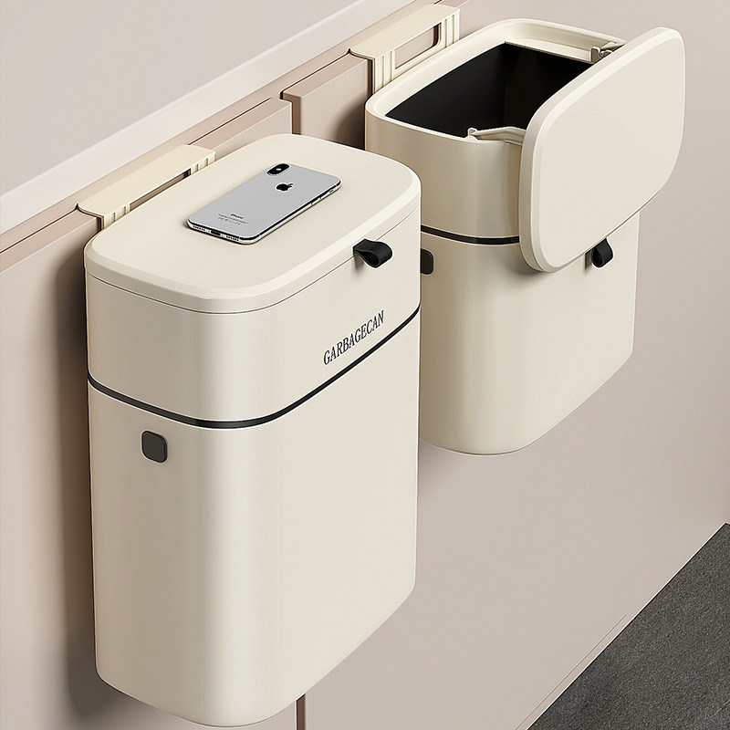 Uqin Kitchen Trash Can with cover Home 2023 New wall-mounted toilet Toilet Kitchen kitchen Yu Hanging Containing Silo-Taobao