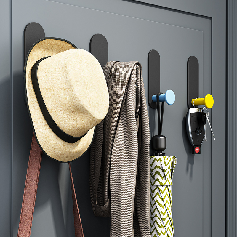 Hook powerful adhesive free from punching door rear hanger wall adhesive hook bearing hanging clothes hook wall-mounted hat containing