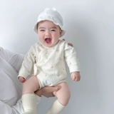 Хлопковый лонгслив для новорожденных, детское мультяшное боди, детская одежда