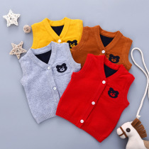Small baby open button wool vest vest sweater 0-1 year old newborn baby waistband wild cotton sweater