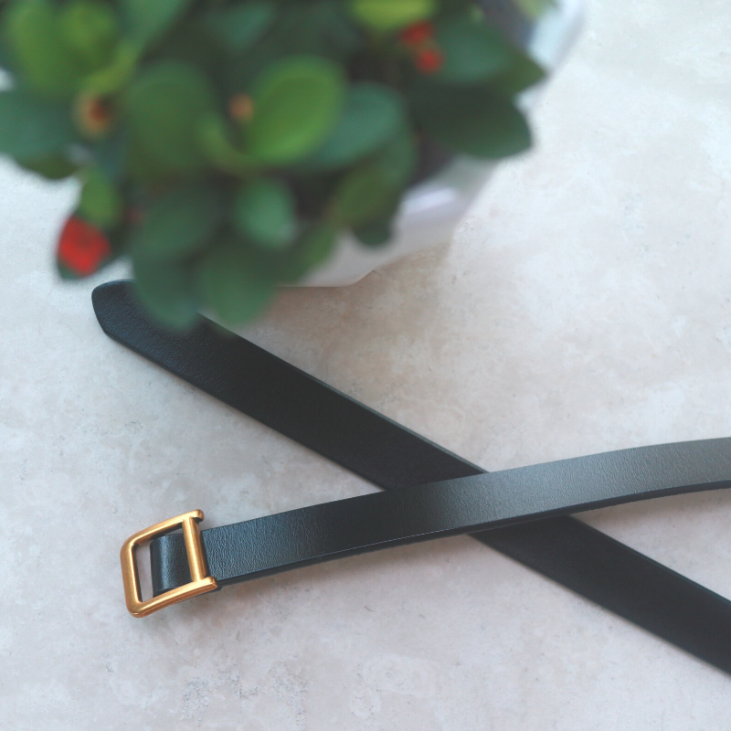 thecherrypie leather thin D-belt belt
