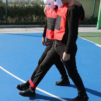 Two people three-legged game leggings with adult parent-child children kindergarten with rope Velcro 2 people 3-foot props