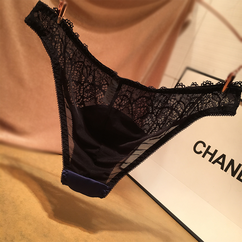 Châu âu và Hoa Kỳ mờ cám dỗ sexy thong T quần sexy ren ladies đồ lót thoải mái lụa mượt satin đồ lót phụ nữ