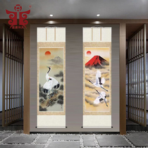 Shengtang and wind Japanese painting silk painting study scroll decorative painting tatami antique hanging painting Japanese house decoration painting