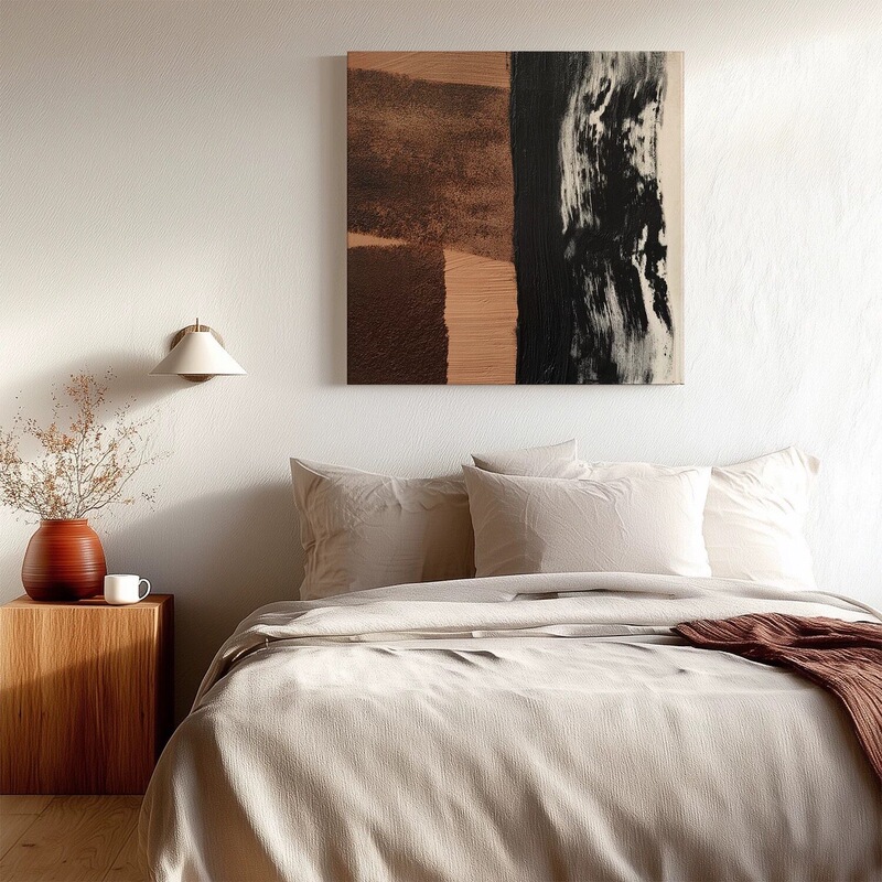 Hand-Painted Oil Painting with Vintage Wabi-Sabi Texture, Decorative Painting for Living Room Entrance, Abstract High-End Bedroom Wall Art, Floor-Standing Painting