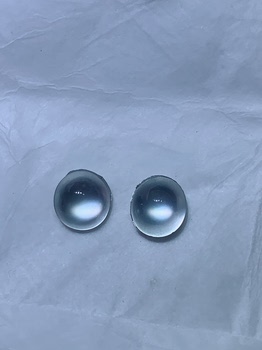 Burmese natural a-grade jade glass with polished egg surface, a pair of ring surfaces that can be inlaid with rings, earrings, pendant bracelets