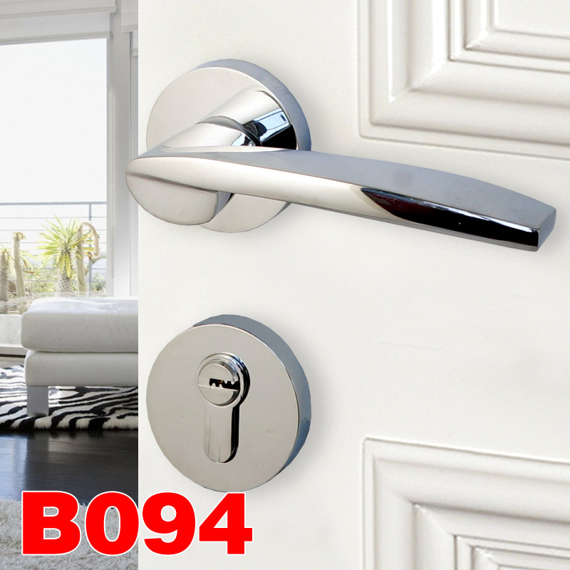 Magnetic Attraction Silent Import Indoor Bedroom Door Lock Brief About Silent Home Lock Makeup Room Two-piece Bright Chrome Door Lock