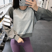annerun sports sweater women loose short quick dry fitness clothes casual running top long sleeve yoga clothing autumn