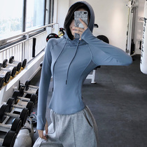 annerun pullover sports sweater female hooded slim quick-dry running fitness clothing autumn and winter tight yoga clothing