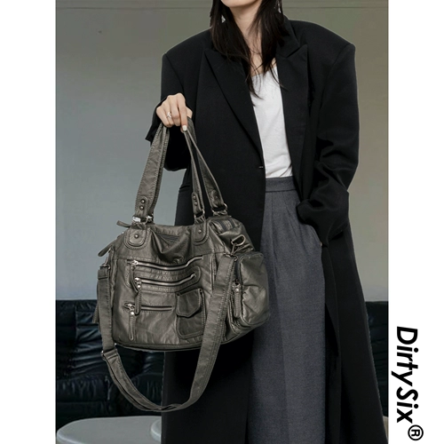 Оригинальная мягкая портативная сумка на одно плечо с молнией, в стиле панк