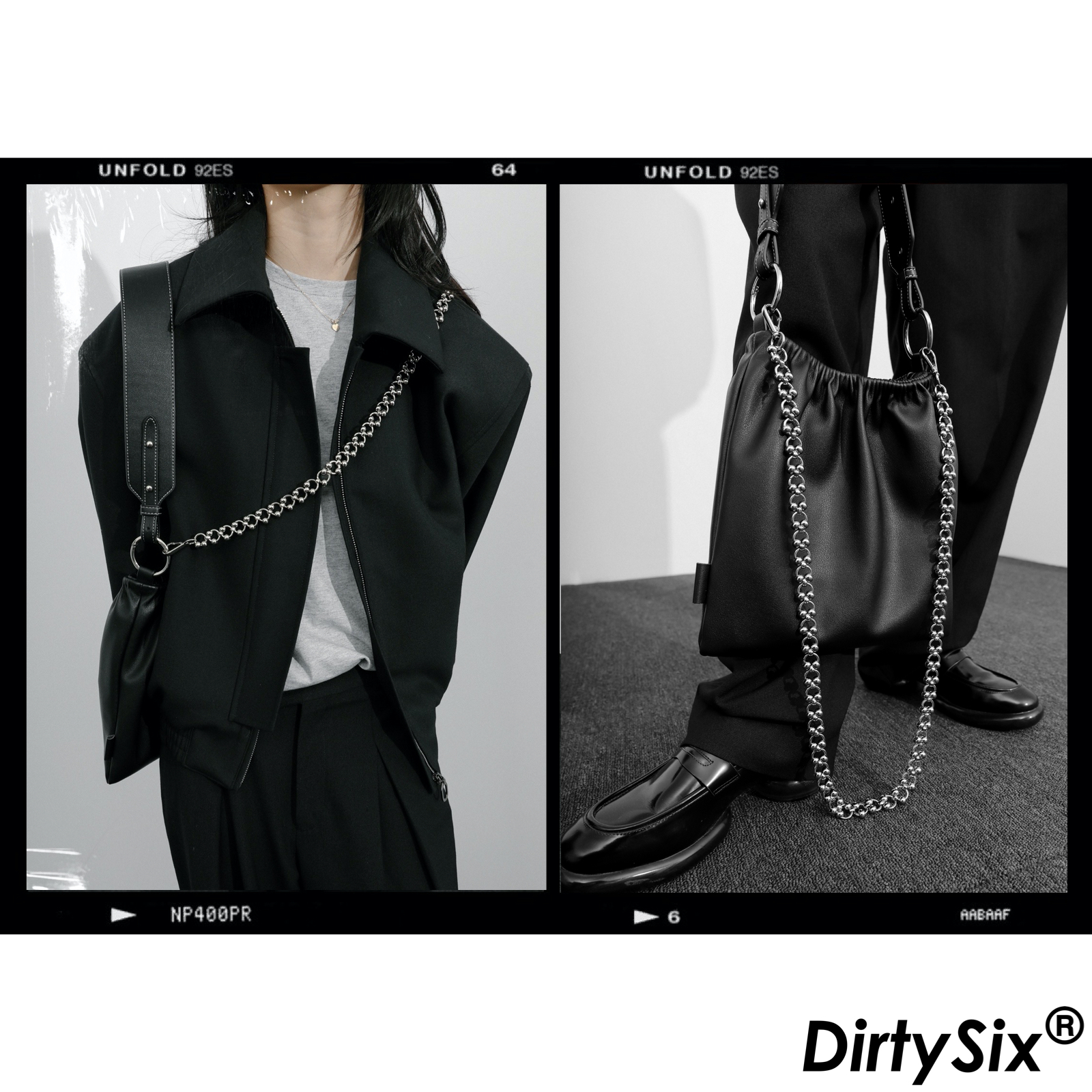 DirtySix original homemade wrinkle bag 3 color soft pleated chain bag shoulder messenger bag