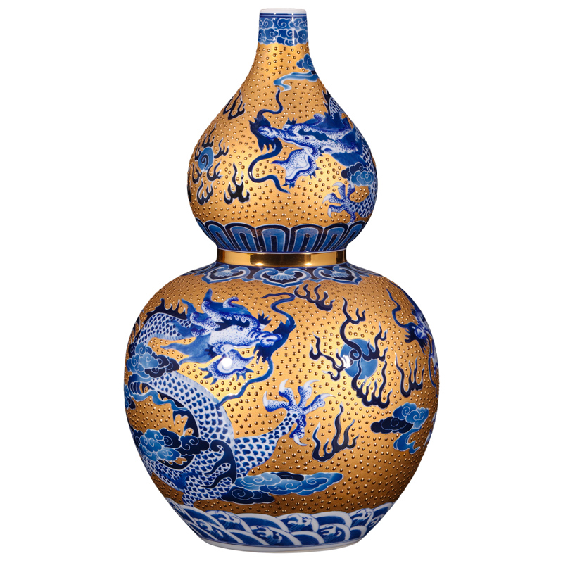 Emperor up jingdezhen ceramics antique hand - made with Jin Longwen gourd sitting room porch is antique Chinese style decoration furnishing articles