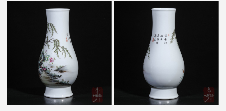 Antique hand - made jingdezhen ceramics powder enamel on bottles of Chinese style living room porch rich ancient frame decorative furnishing articles