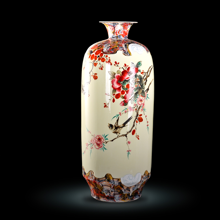 Jingdezhen ceramic Xiong Guiying hand - made pastel up charactizing a vase modern decorative crafts