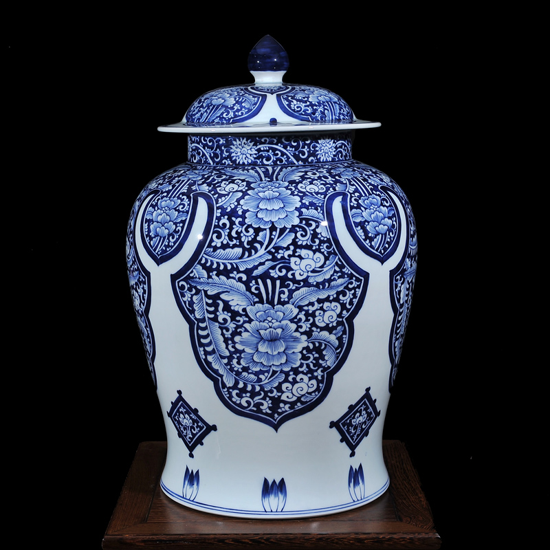 Copy a blue - and - white, yuan and Ming LuLianSheng jingdezhen ceramics with cover general pot vase process ACTS the role of TV ark, furnishing articles