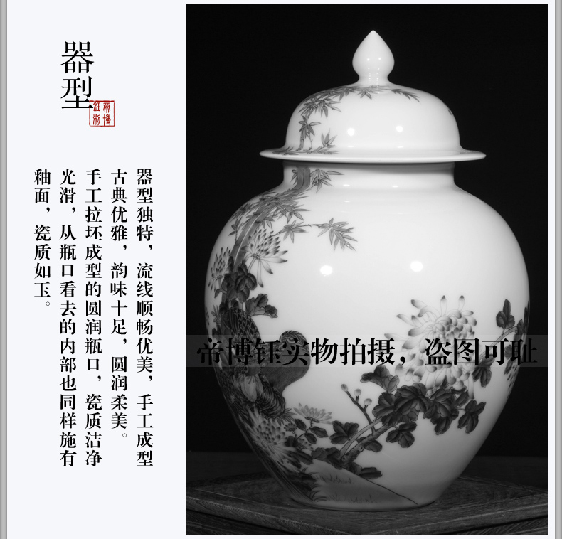 Jingdezhen ceramic vases, antique hand - made pastel place to live and work in peace and contentment tea pot general large