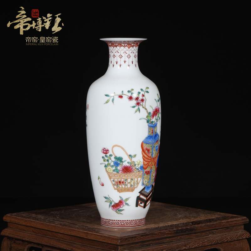 Jingdezhen ceramics antique hand - made pastel antique goddess of mercy bottle to bottle antique porcelain decorative antique old goods