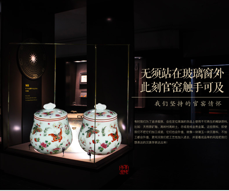 Jingdezhen ceramics antique hand - made azure glaze butterfly tea pot storage tank adornment handicraft furnishing articles