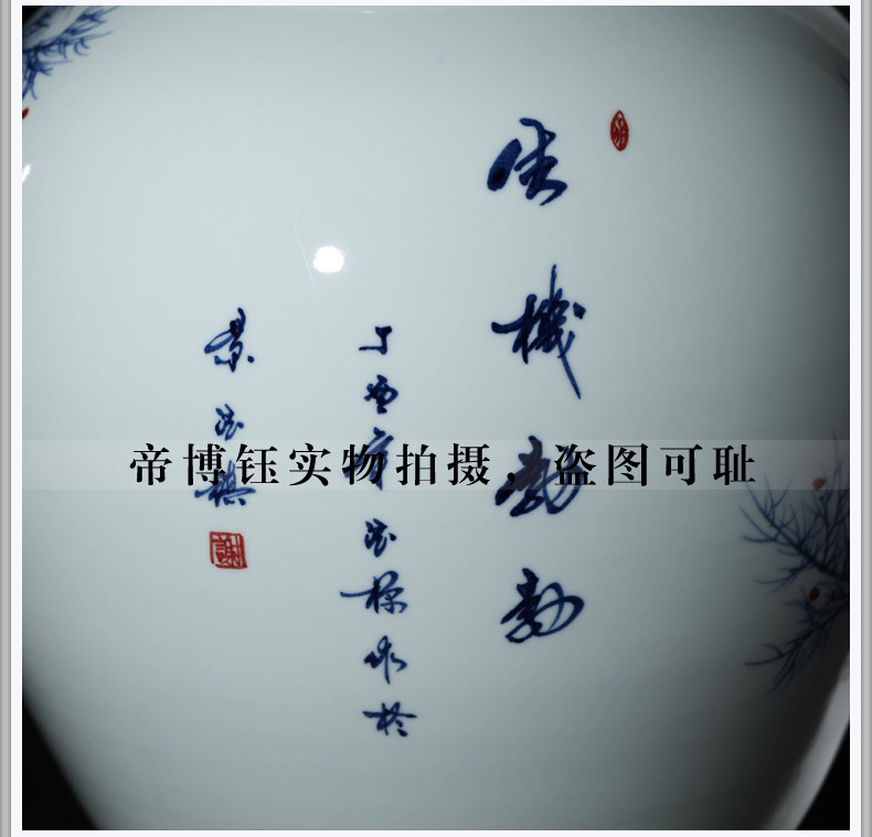 Jingdezhen ceramics hand - made of blue and white porcelain vase flower arranging the vibrant new Chinese style household adornment furnishing articles