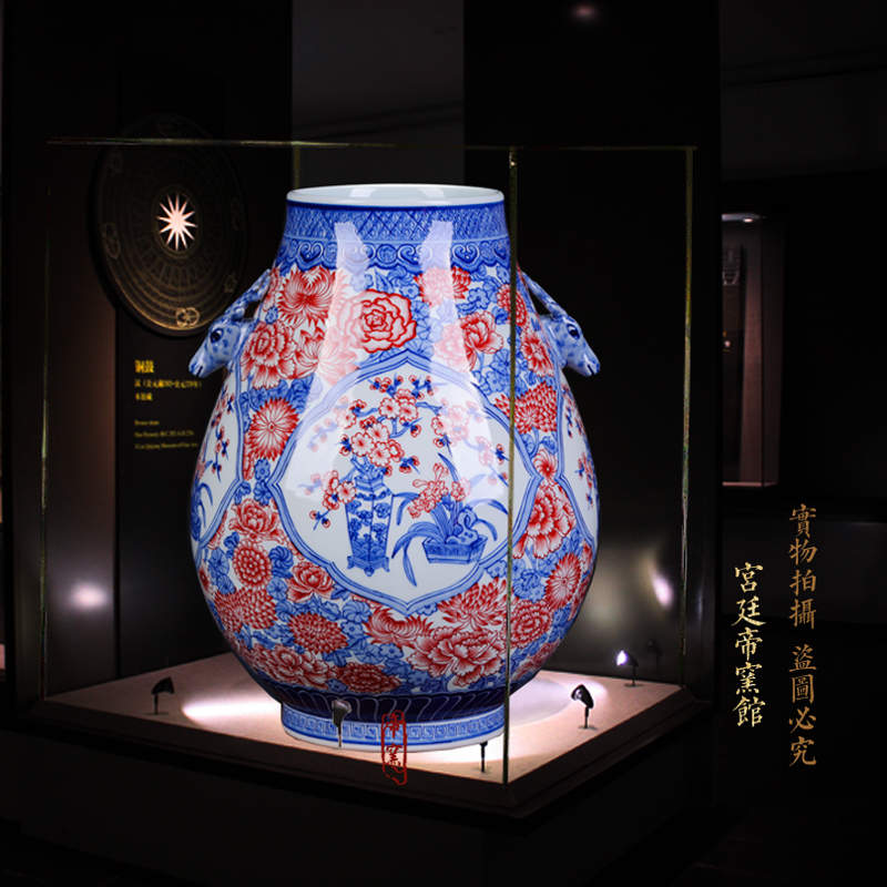 Antique hand - made youligong f barrels of blue and white porcelain vase statute of jingdezhen ceramics furnishing articles home decoration