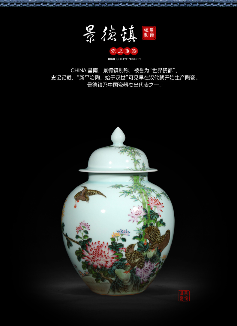 Jingdezhen ceramic vases, antique hand - made pastel place to live and work in peace and contentment tea pot general large