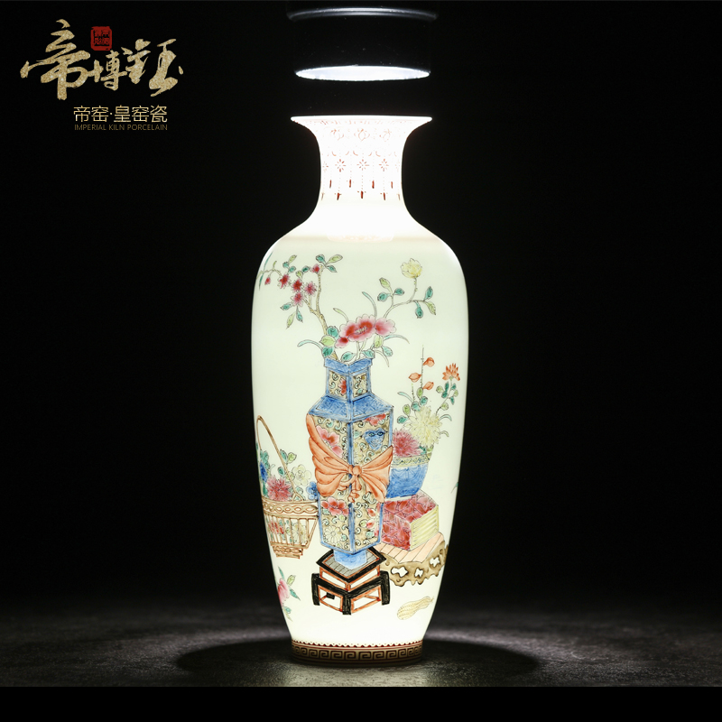Jingdezhen ceramics antique hand - made pastel antique goddess of mercy bottle to bottle antique porcelain decorative antique old goods