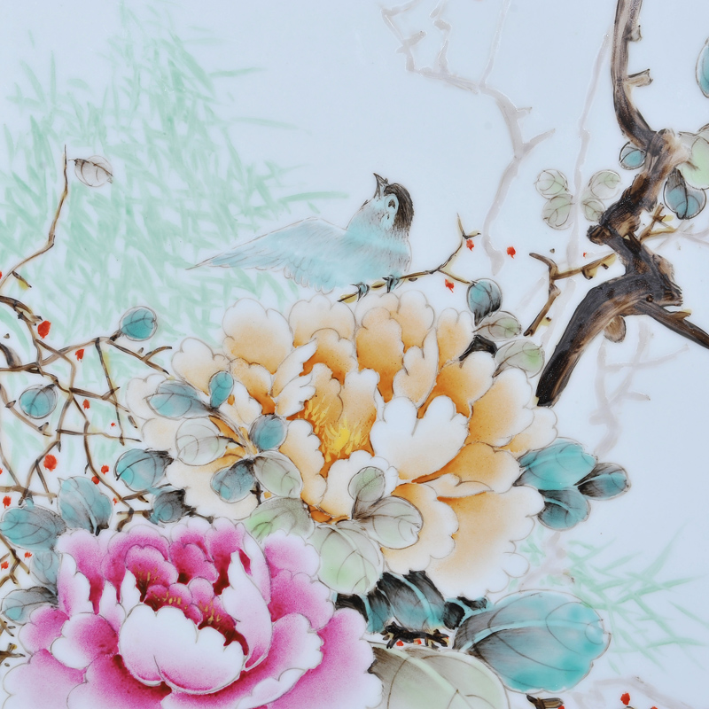 Jingdezhen ceramics Feng Huiying hand - made four screen adornment porcelain plate painting home sitting room carpet of furnishing articles