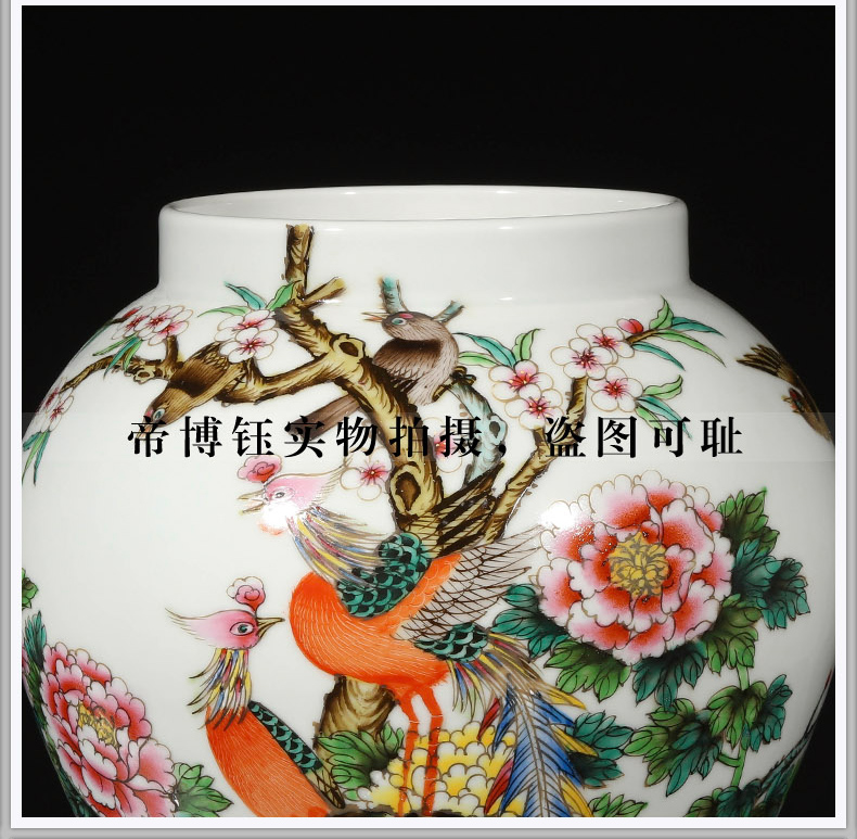 Jingdezhen ceramics antique hand - made blue glaze painting of flowers and the general pot vase household art deco restoring ancient ways furnishing articles