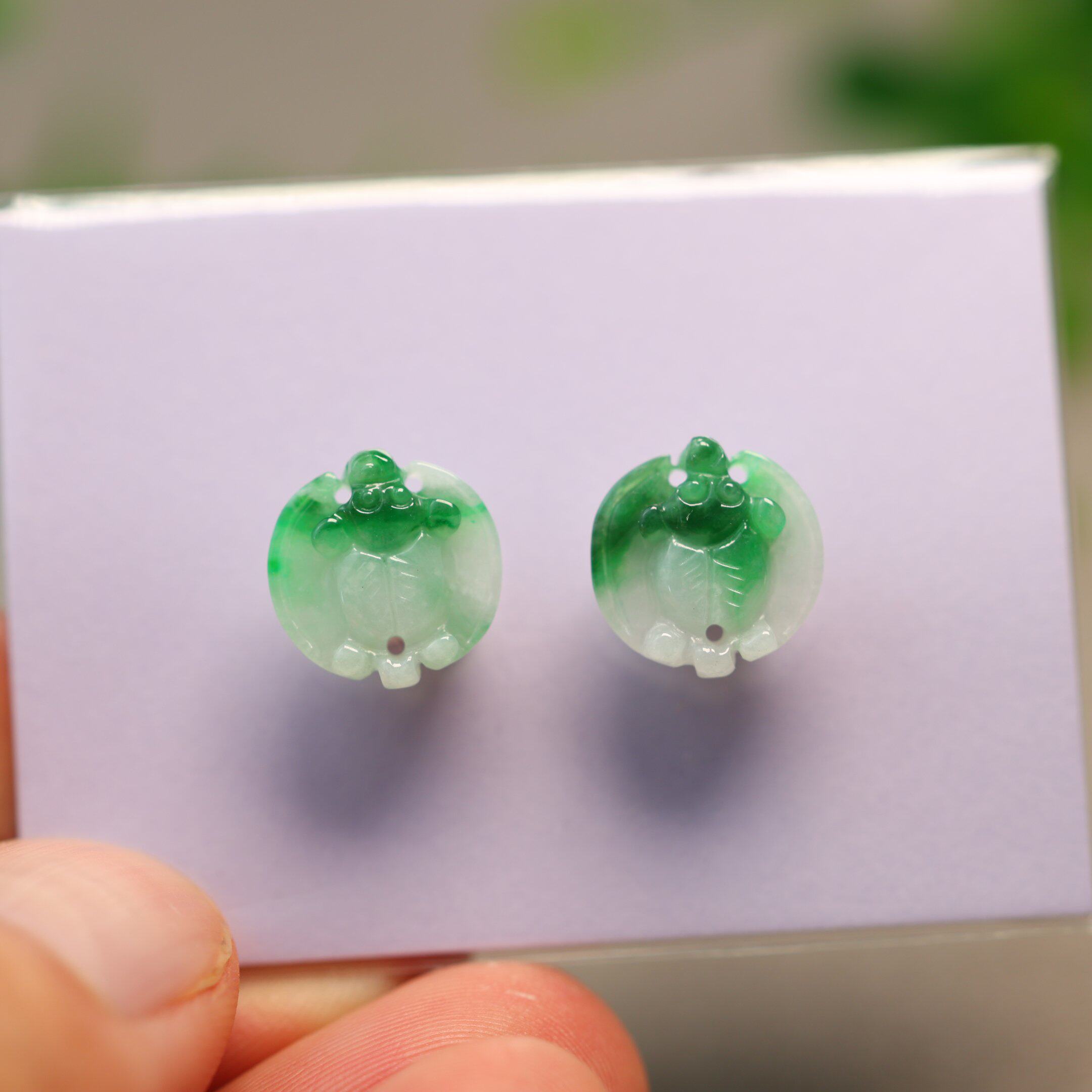Myanmar natural grade A jade bat ring face