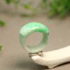 Natural grade A jadeite men's saddle ring