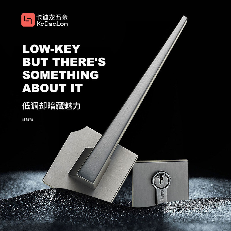 Cardiron bedroom door lock house door lock home type universal lock magnetic mute lock grey two-piece lock wood door