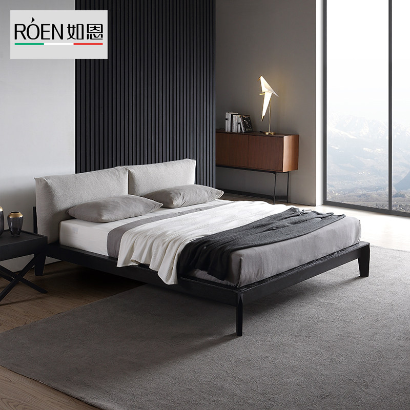 Such as Yeah solid wood bed Italian style modern minimalist classic down cloth art double bed designer 1 m 8 large bed D116