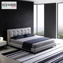 Such as Enimagery Modern Pole minimalist Genuine Leather Bed Master Bedroom double bed 1 5 m 1 8m Wedding Bed Designer D110