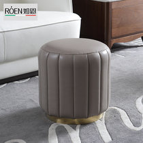 Such as post-post modern leather art dressers gold stainless steel bracket small round stool fashion light and luxurious makeup stool KB01