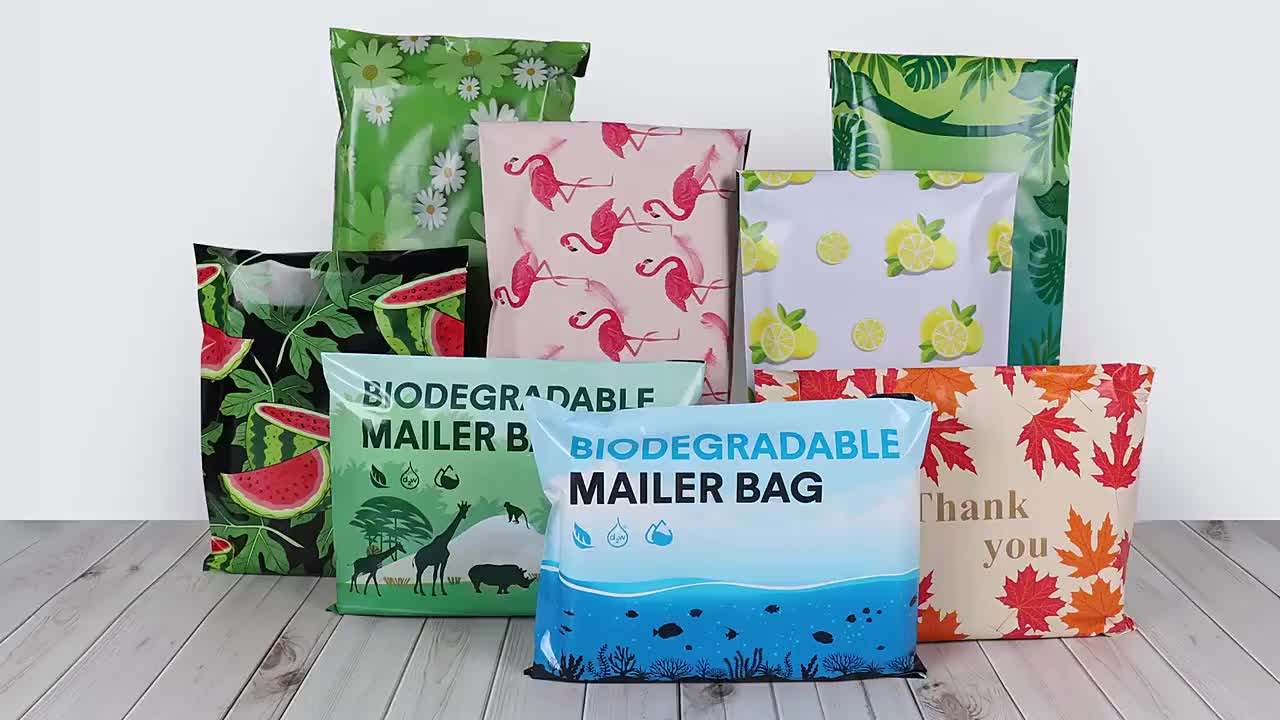 Custom Logo Compostable Satchel Plastic Envelope Shipping Mailing Bag