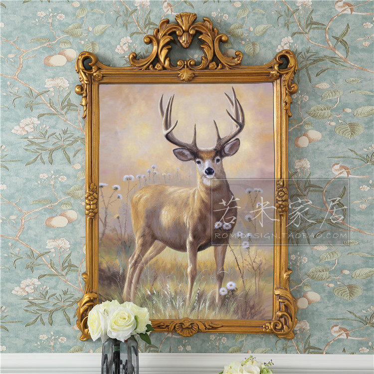 106 Classical scenery Little deer hair treasure Deer Pure Handmade Oil Painting into the home of the family Xuanguan Gate Department Feng Shui Feng Shui Painting and Fireplace Painting